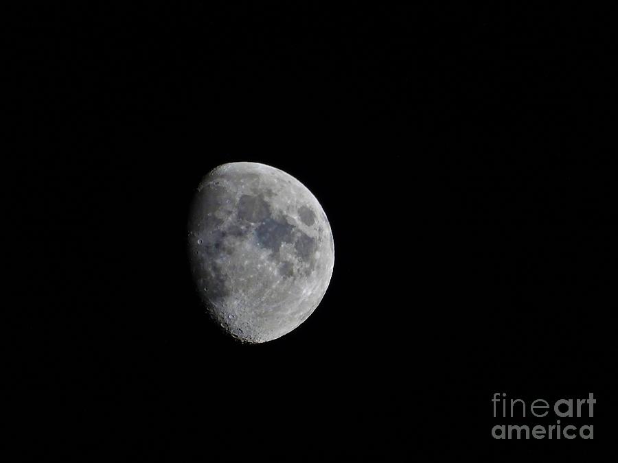 Moon Shining Pale Light In The Night Sky Photograph