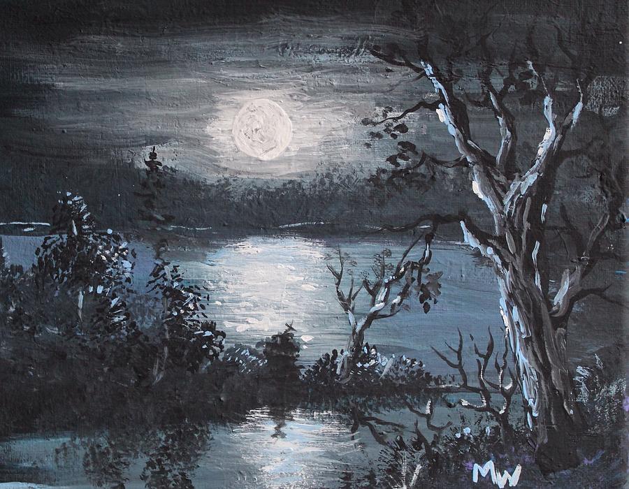 Landscape Painting - Moon song by Megan Walsh