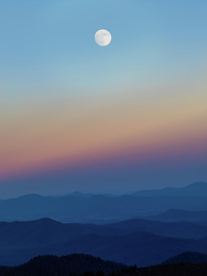 Moon Time Blue Ridge Mountains Photograph by Donnie Whitaker