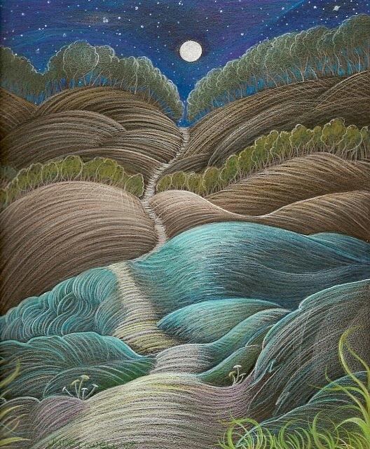Moon Trail Drawing by Jude Cowell