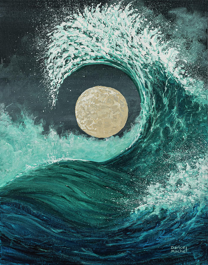 Moon Wave Painting by Darice Machel McGuire