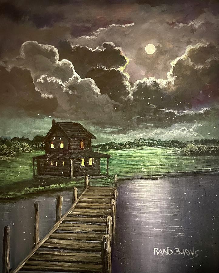 Moonbeams And Fireflies Painting by Rand Burns