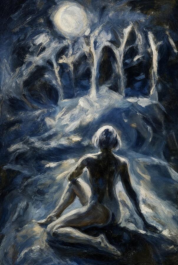 Moonbathing Moonbathing Painting by Christopher Reed - Fine Art America