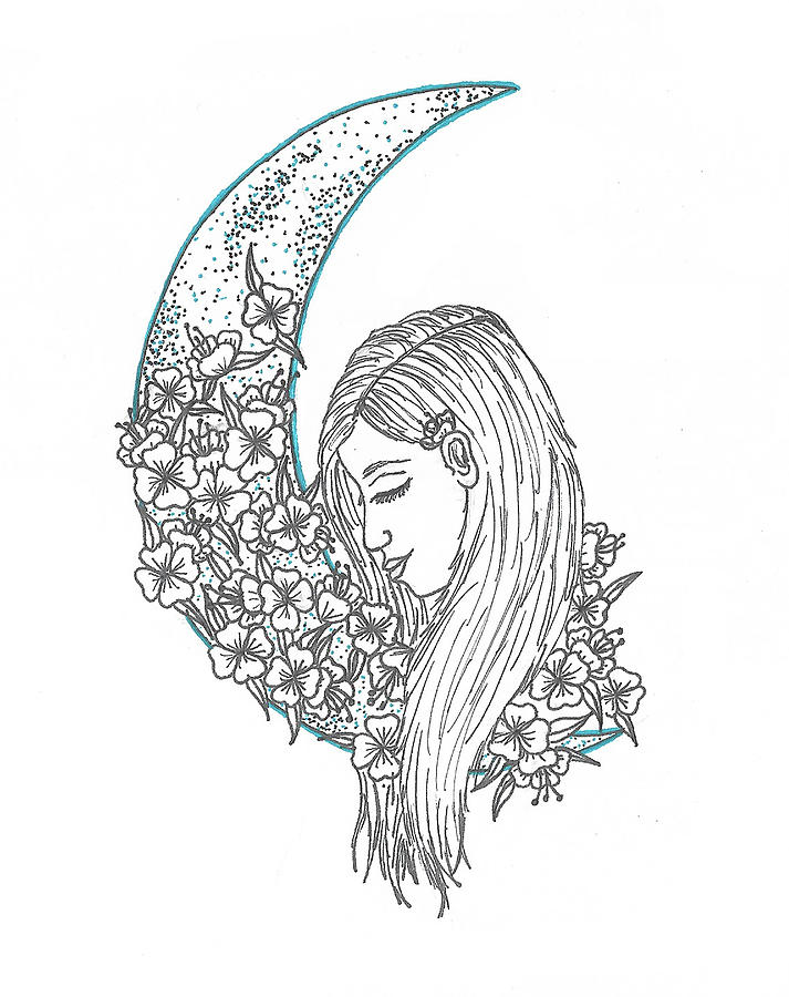 Moonflower Drawing by Kalin