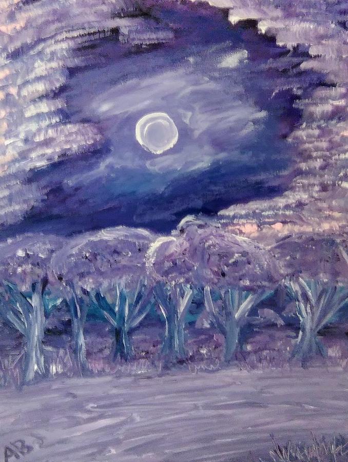 Moonglow Meadow Painting by Andrew Blitman