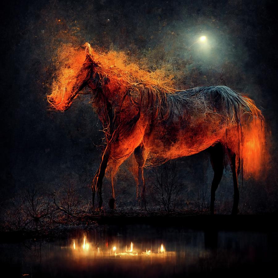 Moonlight Aflame Digital Art by Alexis King-Glandon