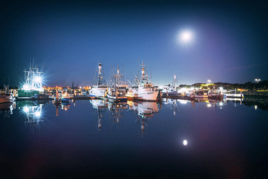 Moonlight At Tuna Harbor Photograph by Joseph S Giacalone