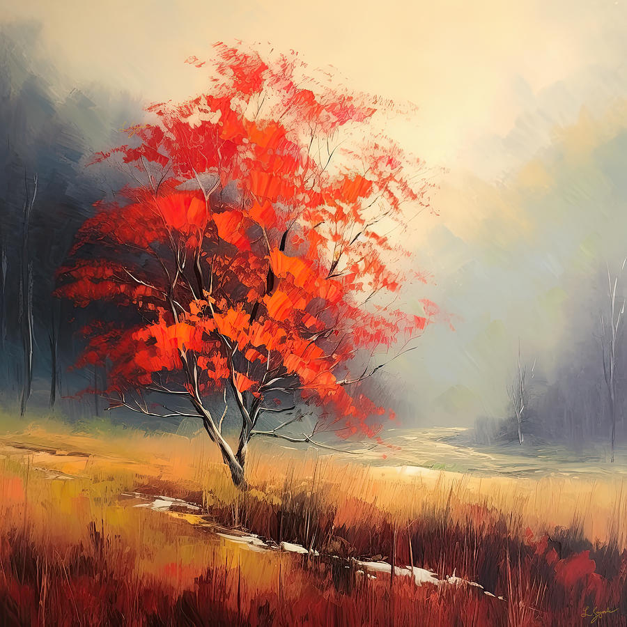 Glowing Autumn- Autumn Impressionist Art - Colors of Autumn Art Painting by Lourry Legarde