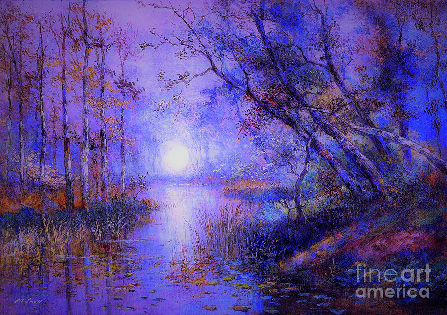 Landscape Painting - Moonlight from Heaven by Jane Small