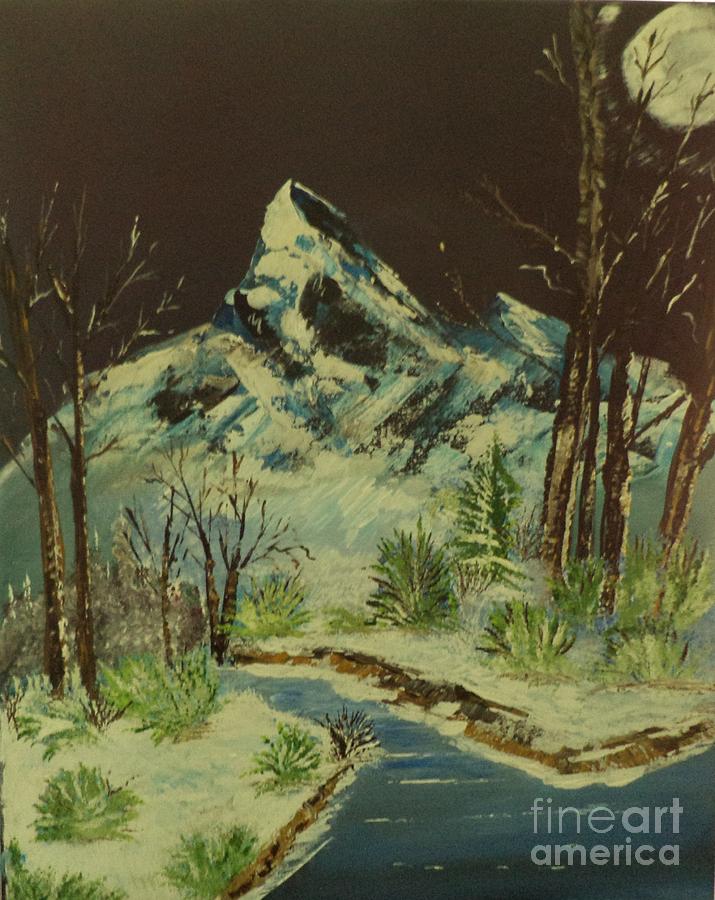 Moonlight In The Mountains Painting # 296 Painting by Donald Northup