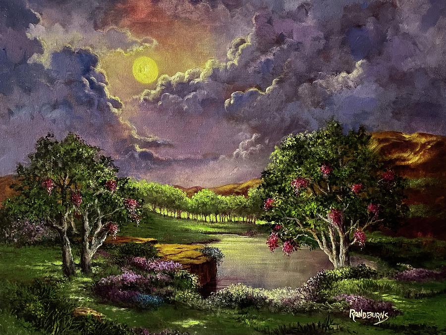 Moonlight in the Woods Painting by Rand Burns