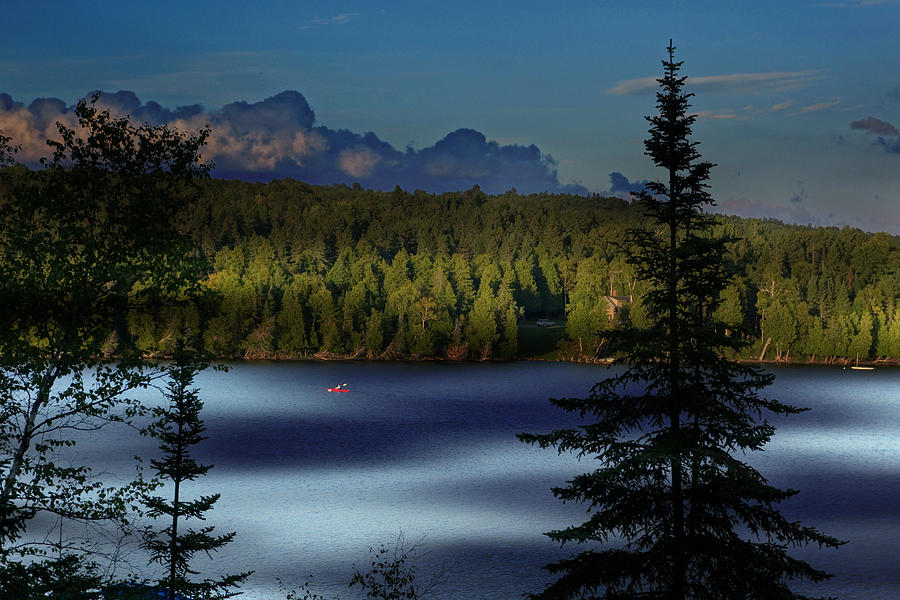 Moonlight Kayaker Photograph by Russel Considine