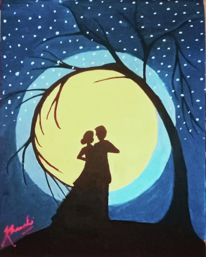 Moonlight Painting by Khushi Jain | Fine Art America