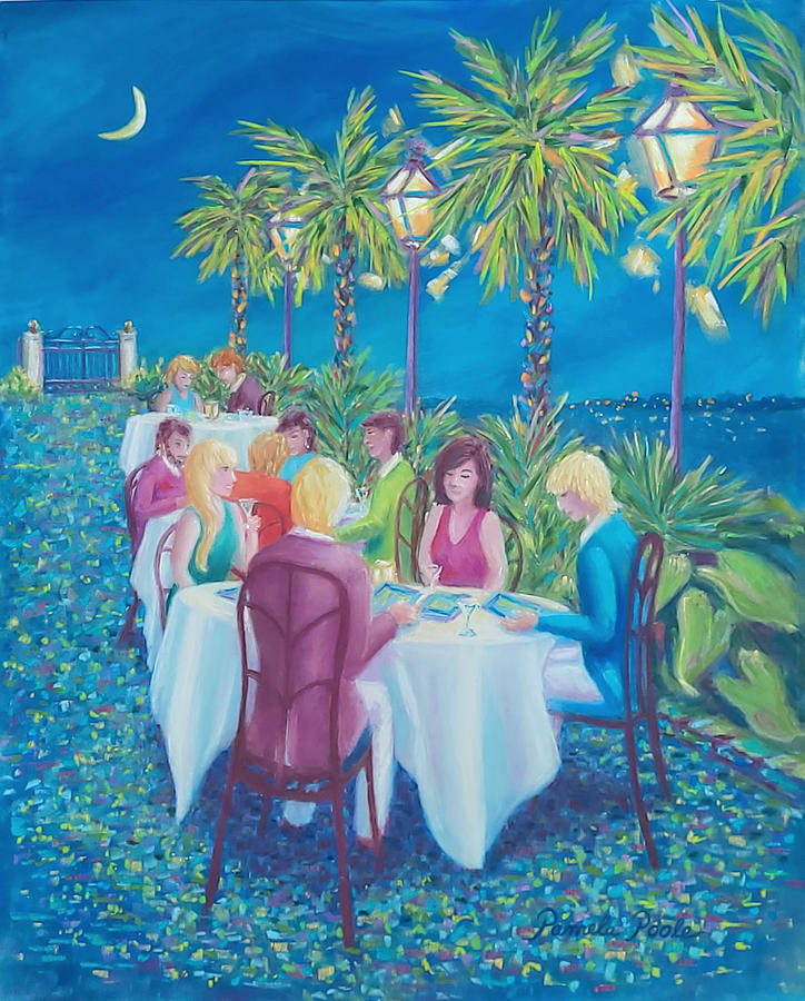 Moonlight Menus Painting by Pamela Poole