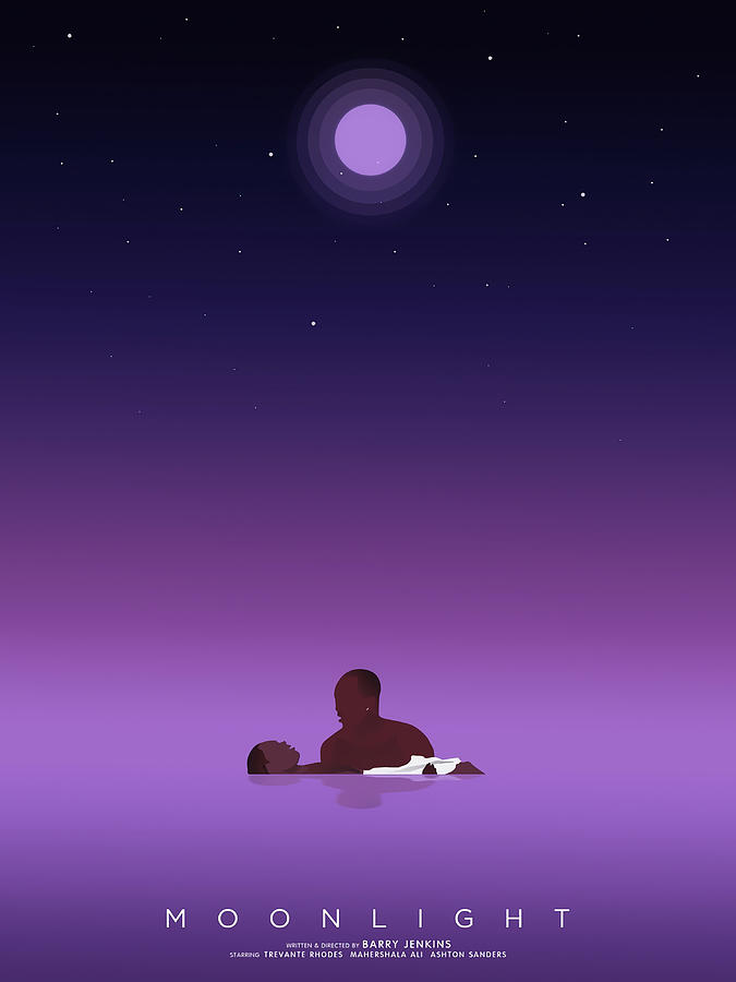 Moonlight movie minimal poster Poster red Painting by Hall Nick | Fine ...