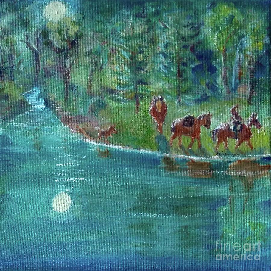 Moonlight Mulecamping Oil By Cheyanne Sexton Painting