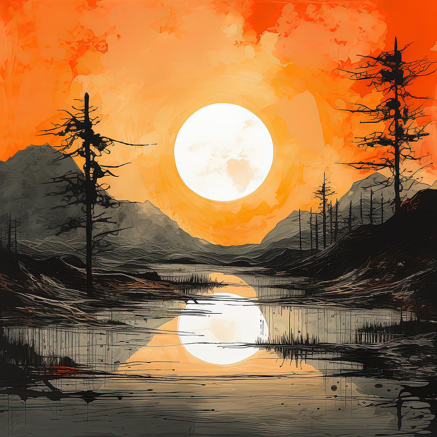 Moonlight Mystery Art Painting by Lourry Legarde