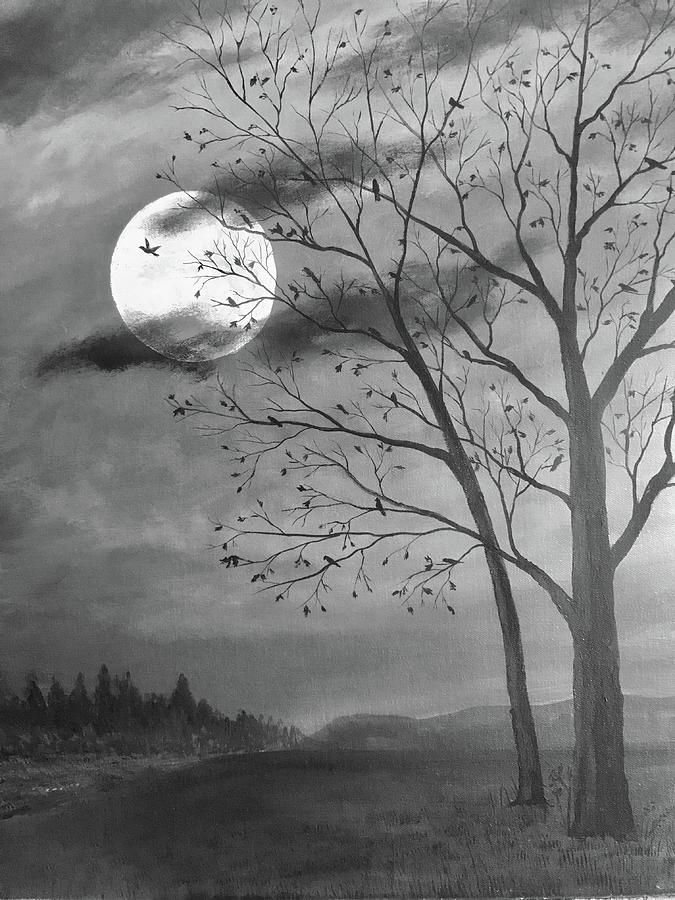 Moonlight Nocturne Painting by Denise Van Deroef
