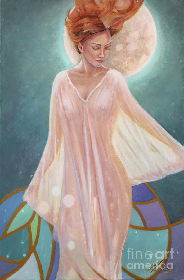 Moonlight Nouveau Painting by Michael Rock