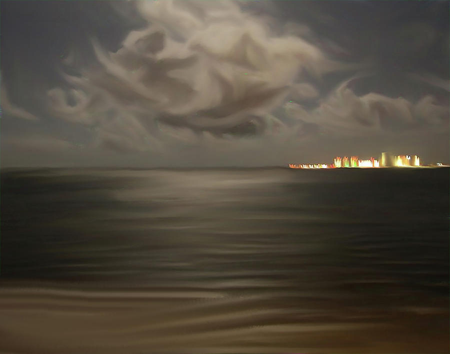 Moonlight Oceanic Reflections Digital Art by Linda Ritlinger