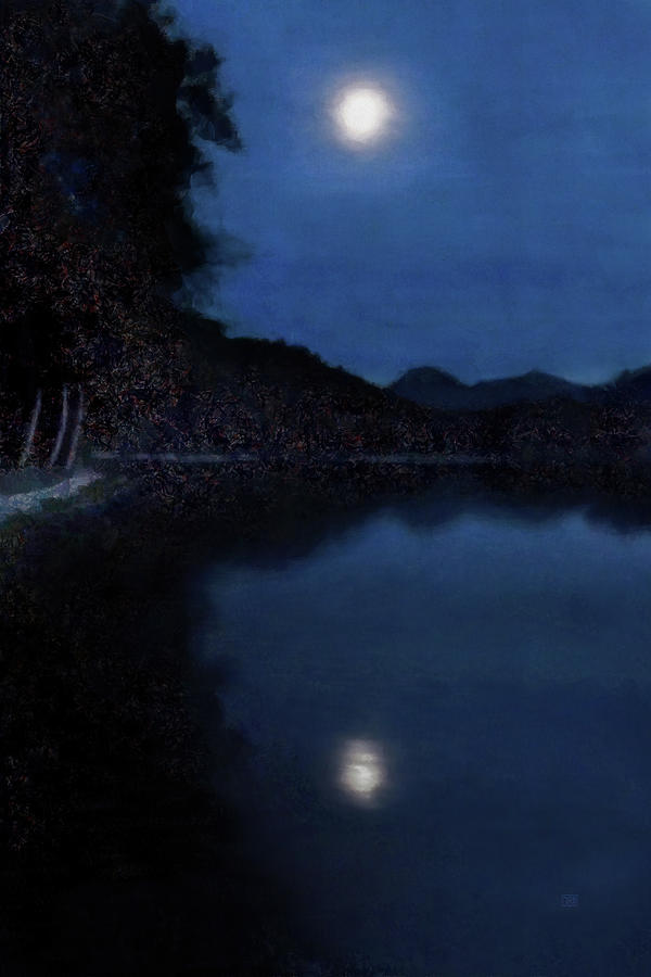 Moonlight on Lake Wolfgang Painting by Menega Sabidussi