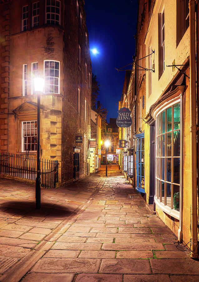 Moonlight on Sally Lunns Bath Photograph by John Wright Moonlight on Sally Lunns Bath Photograph by John Wright