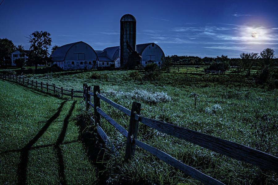 Moonlight on the Farm Photograph by Linda Unger