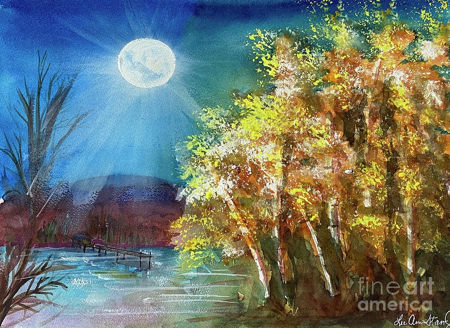 Moonlight On The Lake Painting