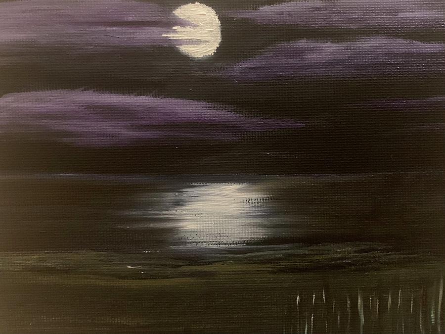 Moonlight Over Ludington Painting by Lisa White