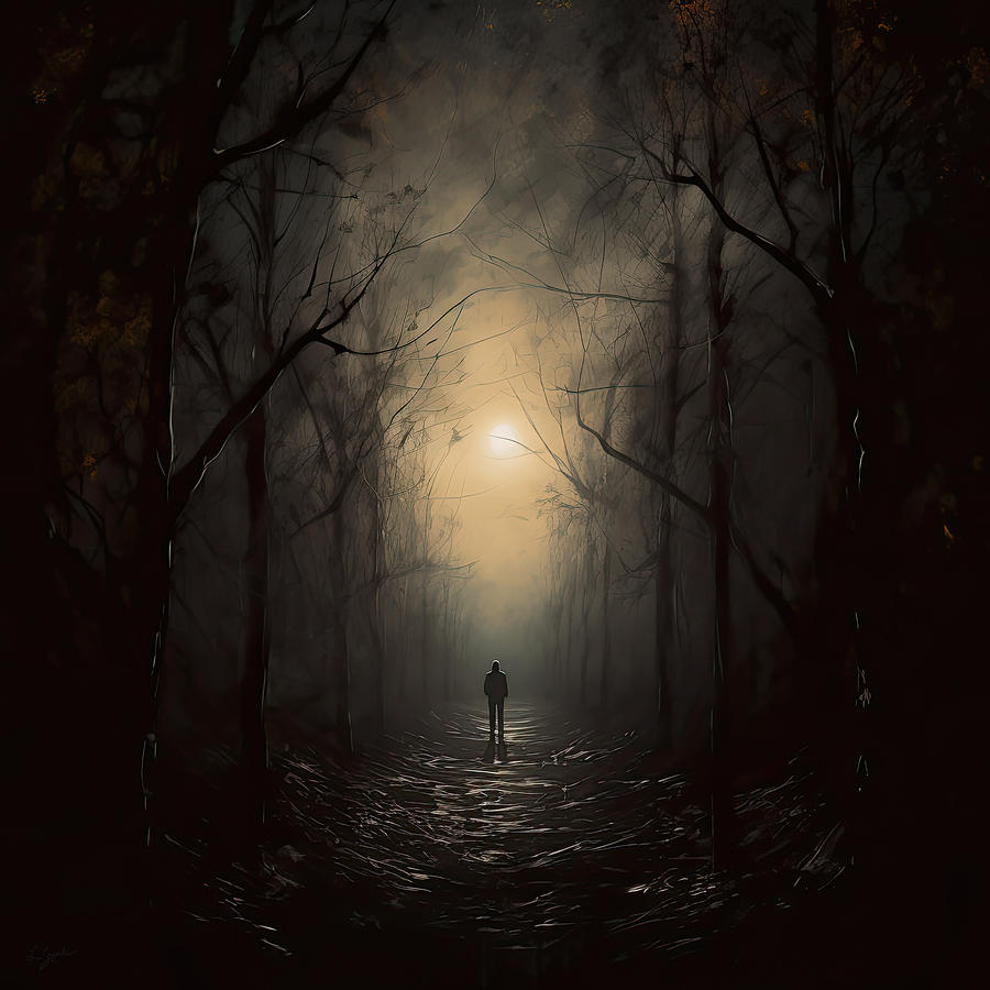 Moonlight Path  Painting by Lourry Legarde