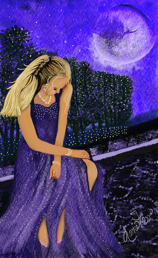Moonlight Prayers Mixed Media by Lorie Fossa