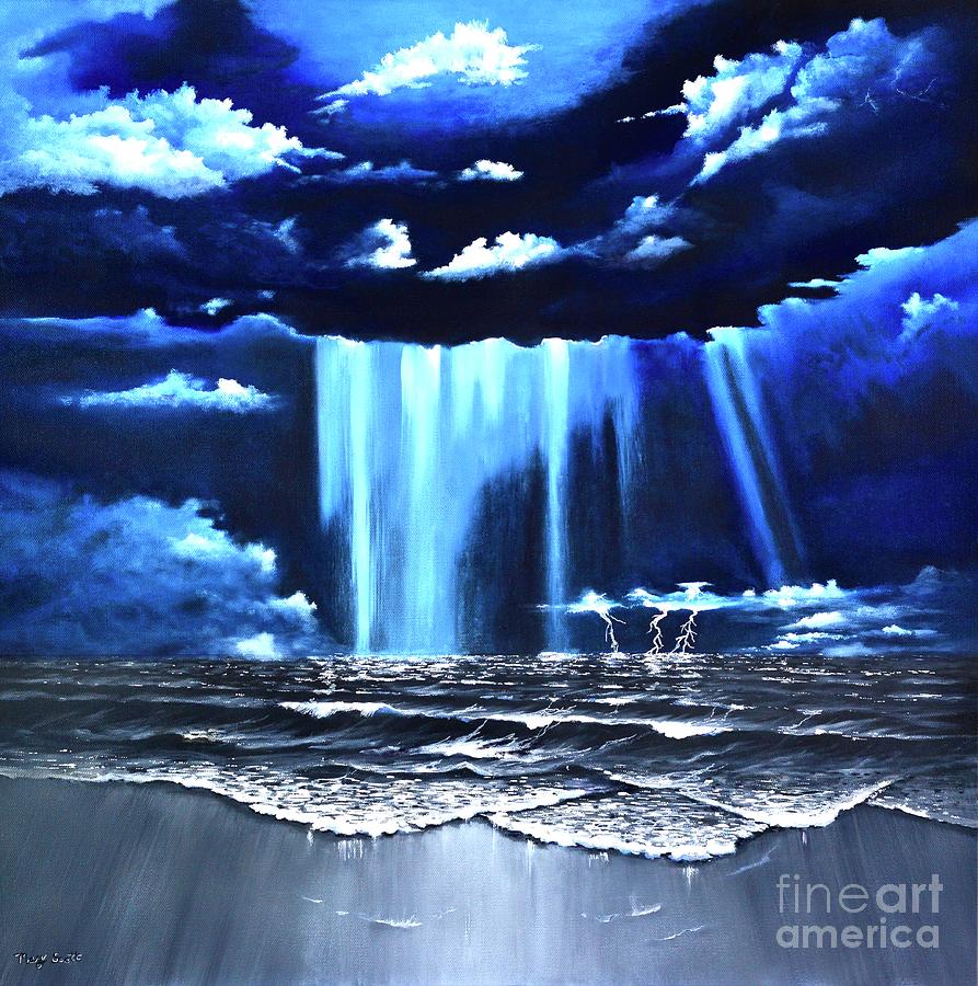 Moonlight Rain Painting by Mary Scott