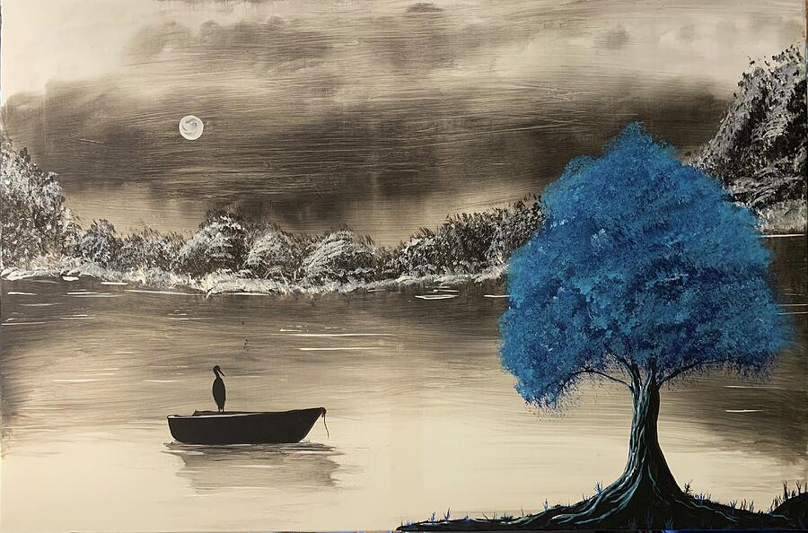 Tree Painting - Moonlight Rides by Danielle Guatimea