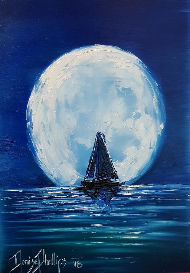 Moonlight Sail Painting by Denise Phillips - Fine Art America