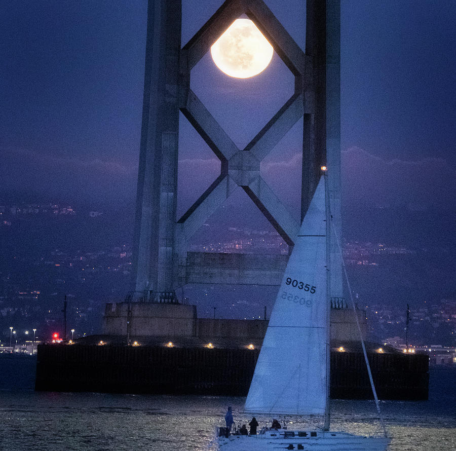 Moonlight Sail Photograph by Louis Raphael