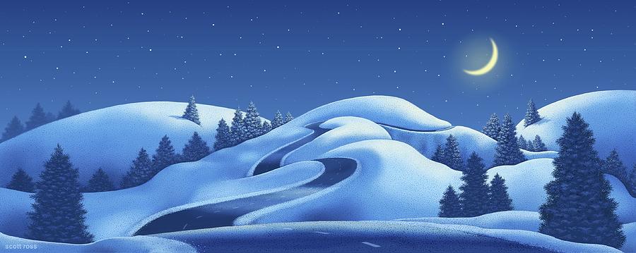 Moonlight Drive Digital Art by Scott Ross