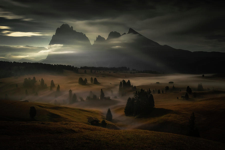 Mountain Photograph - Moonlight shadow by Piotr Skrzypiec