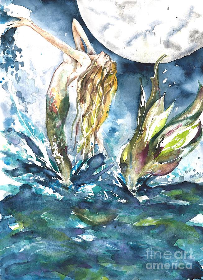 Moonlight Splash Painting by Norah Daily