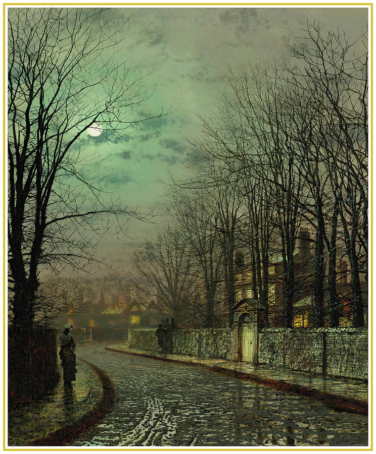Vintage Digital Art - Moonlight Street by Gary Grayson