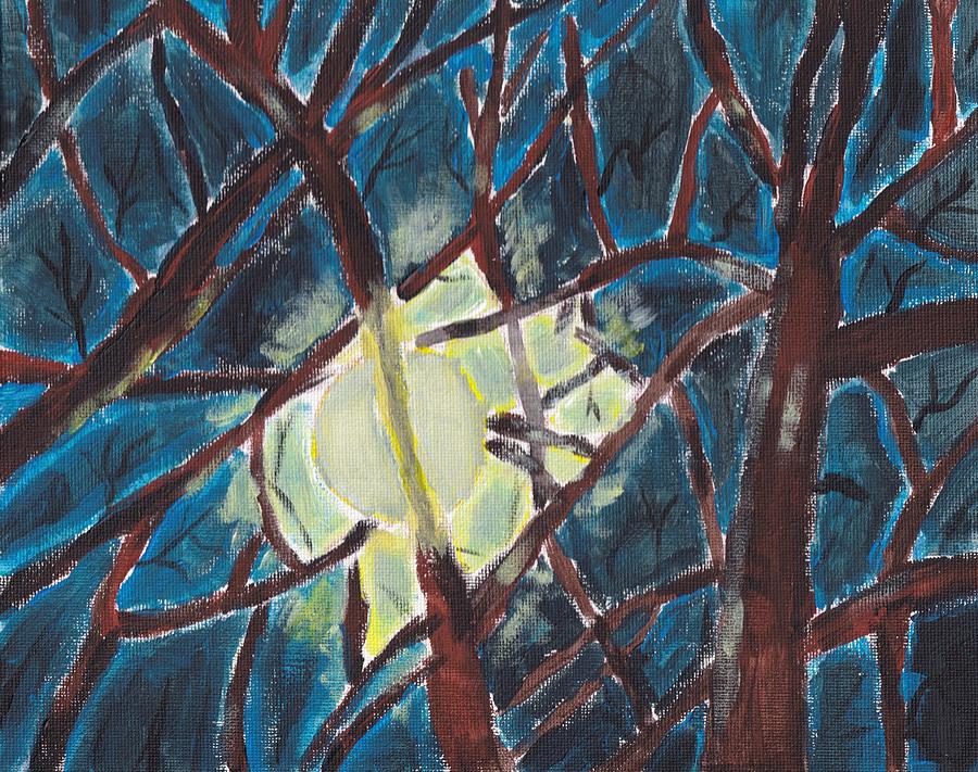 Moonlight through the Trees Painting by Christopher Reed