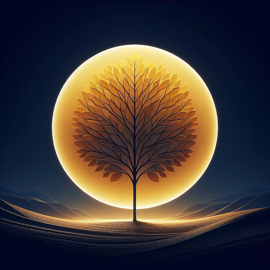 Moonlight Tree Digital Art by Ronald Mills