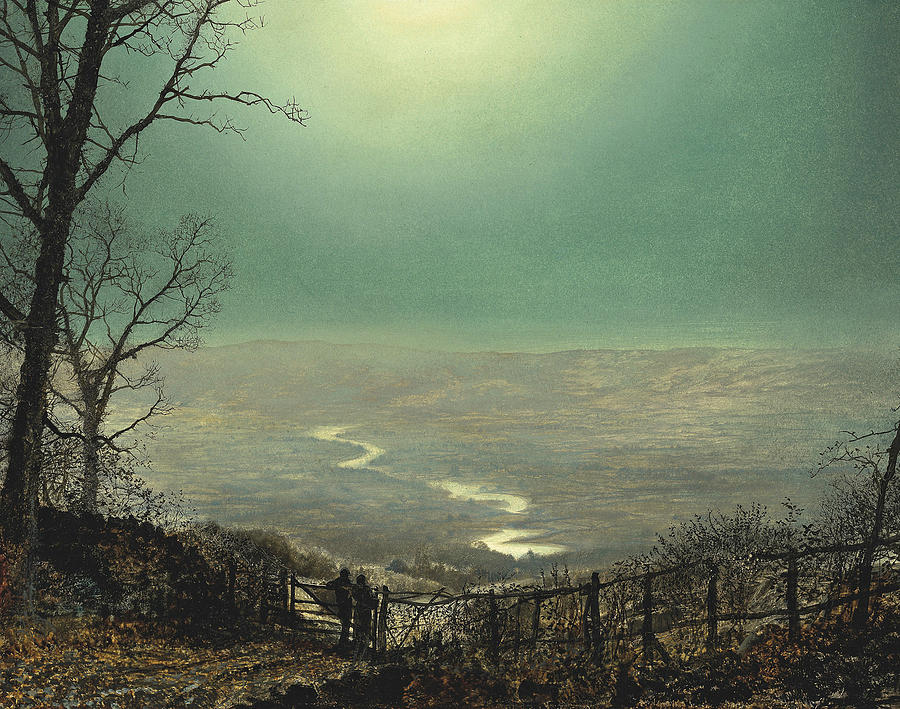 Moonlight, Wharfedale Painting by John Atkinson Grimshaw