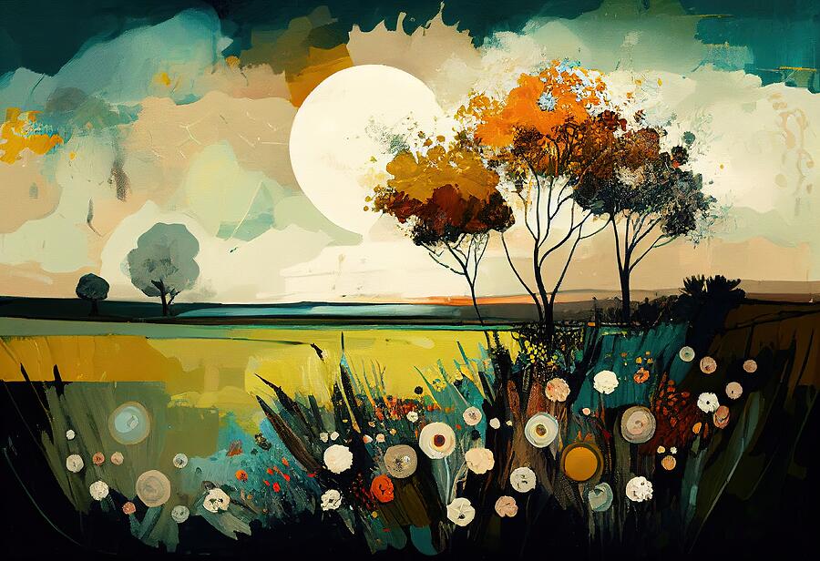 Tree Painting - Moonlight Wonders No.1 by My Head Cinema