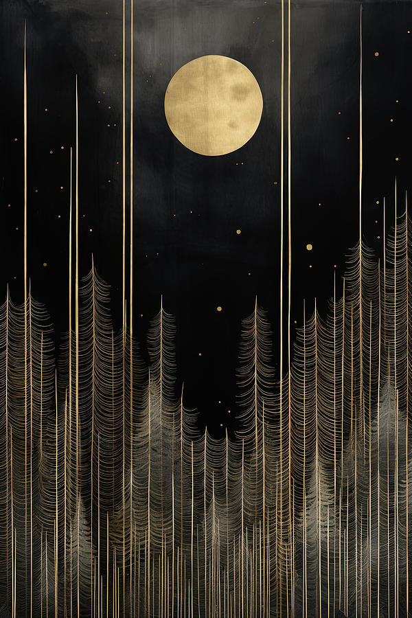 Moonlit Abstract Art Painting by Lourry Legarde