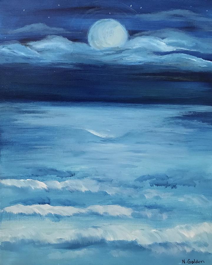 Moonlit Bay Painting by Norma Golden - Fine Art America