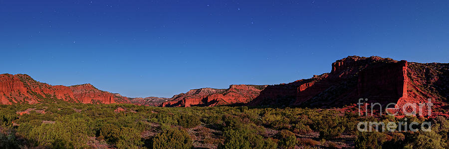 Moonlit Canyon Walls of Caprock Canyons State Park - Quitaque Texas Panhandle Photograph by Silvio Ligutti