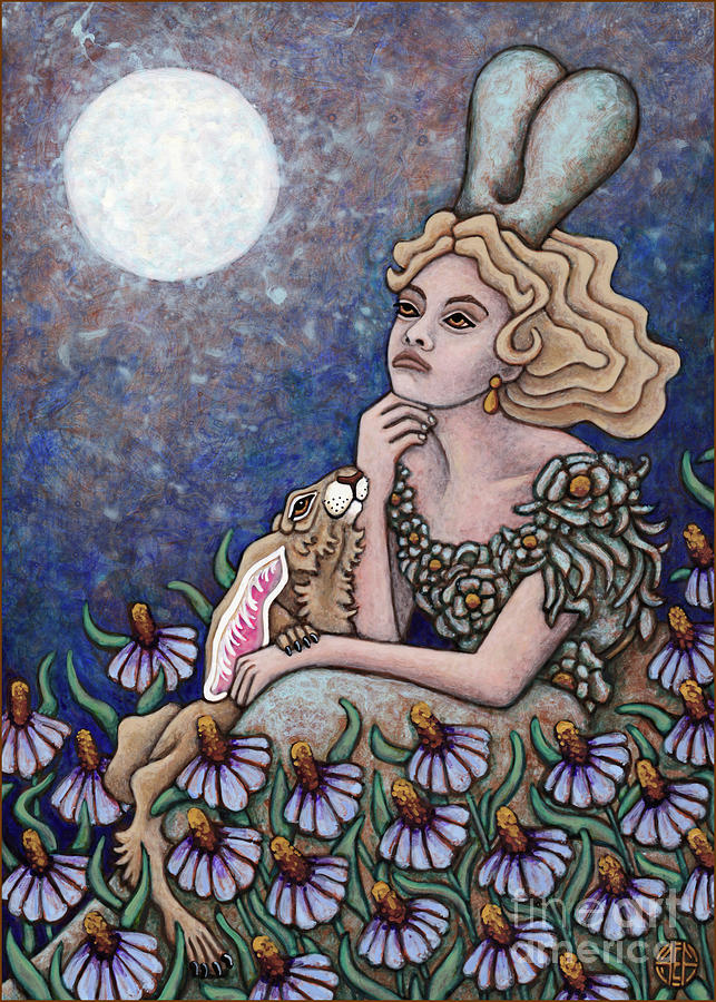 Moonlit Meadow Dreaming Painting by Amy E Fraser