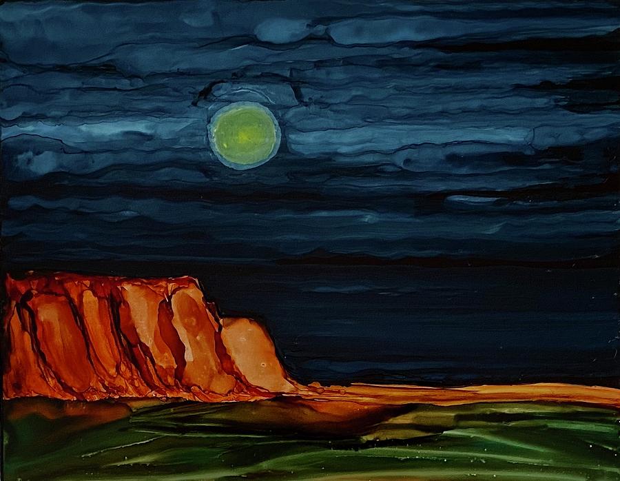 Moonlit Mesa Painting by Sonja Jones