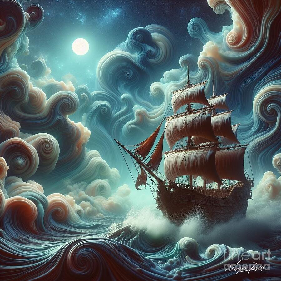 Moonlit Odyssey Digital Art by Nora Lem - Fine Art America