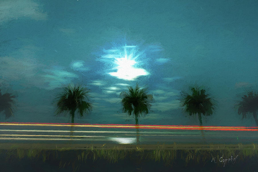 Moonlit Palm Drive-By by Michael Campbell Moonlit Palm Drive-By by Michael Campbell
